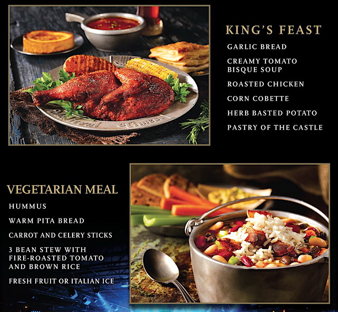 medieval times menu drinks